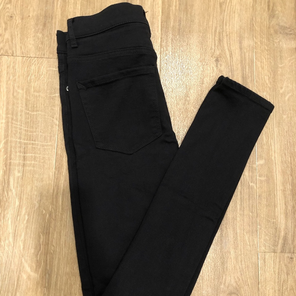 Express black legging high rise jeans with knee rips size 2